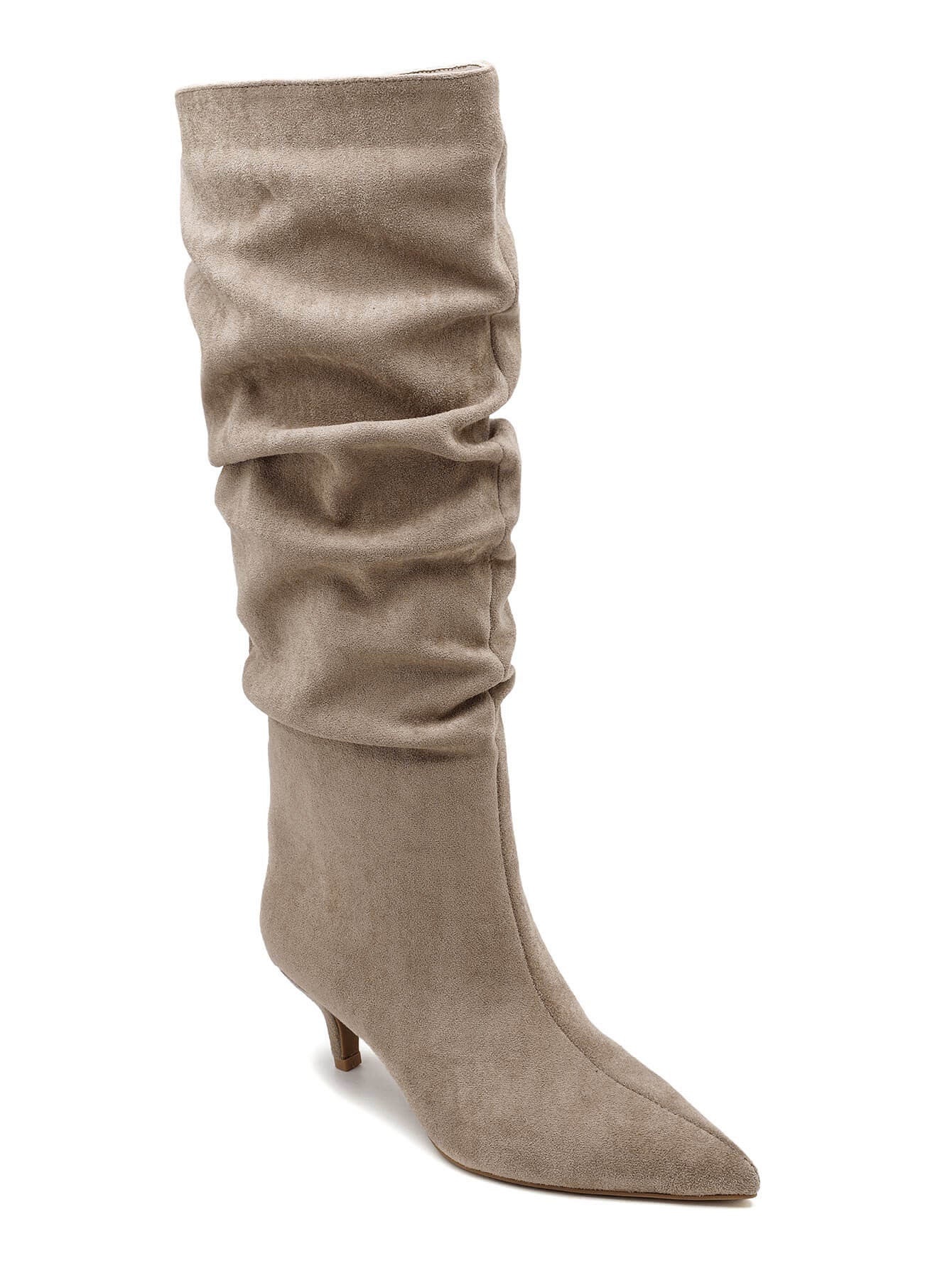 BOTTES BEIGE SLOUCHY – TALON FIN CHIC - Casualmode.fr