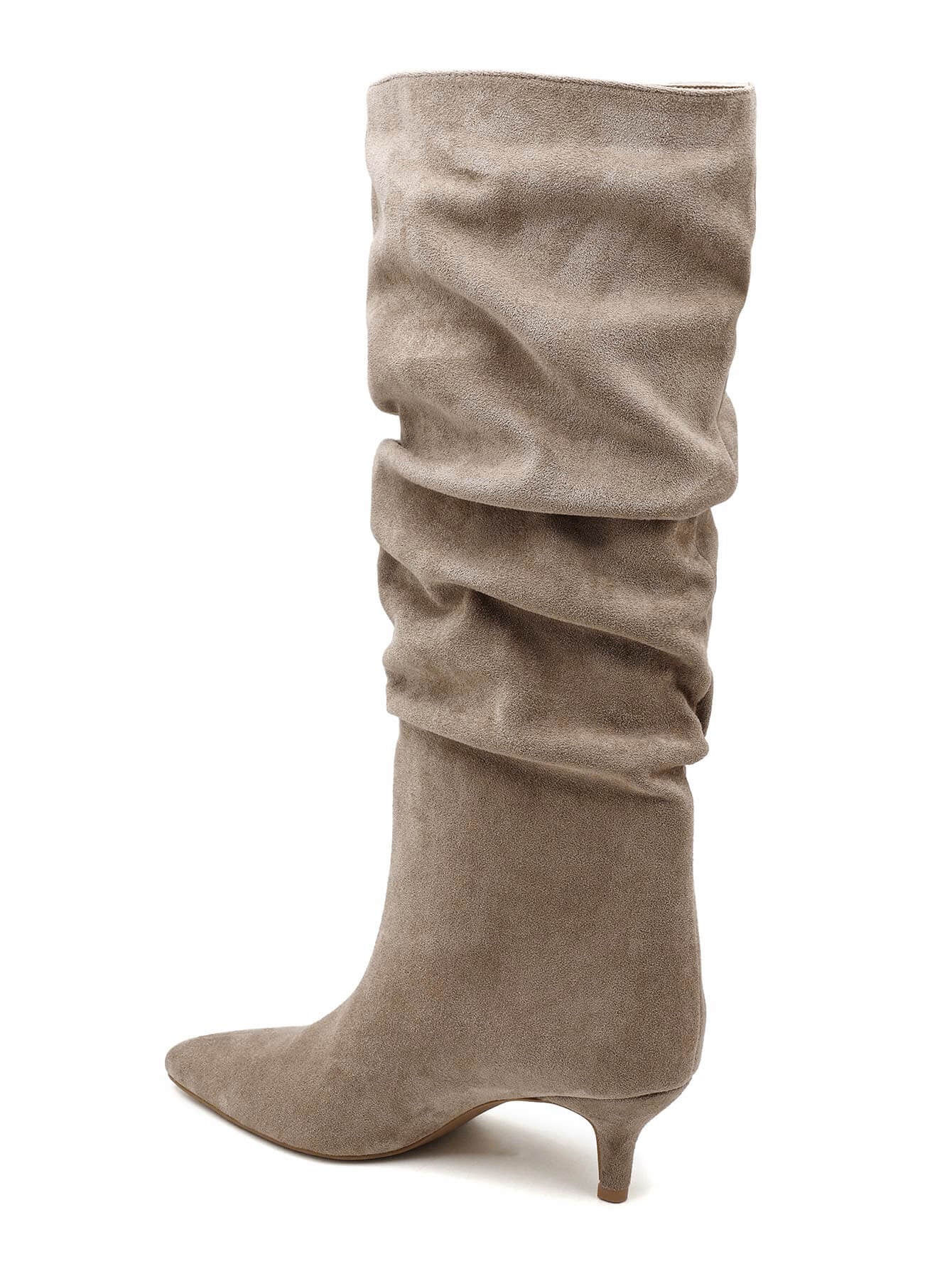 BOTTES BEIGE SLOUCHY – TALON FIN CHIC - Casualmode.fr