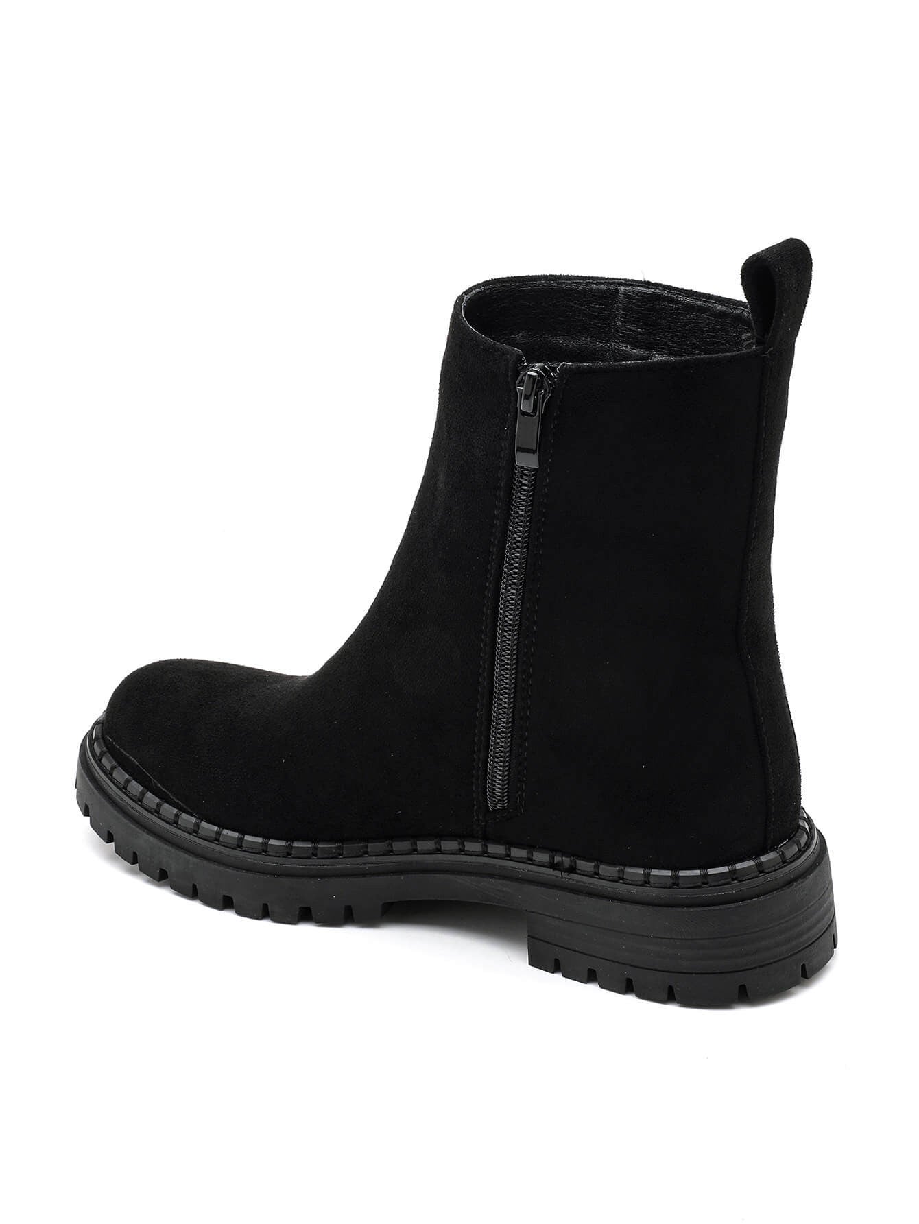 BOTTINES CHELSEA NOIRES EN SUÉDINE AVEC SEMELLE CRANTÉE - Casualmode.fr