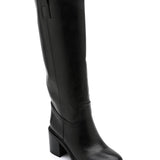 BOTTES NOIRES FEMME HAUTES – TALON BLOC 7 CM AVEC FERMETURE ZIP