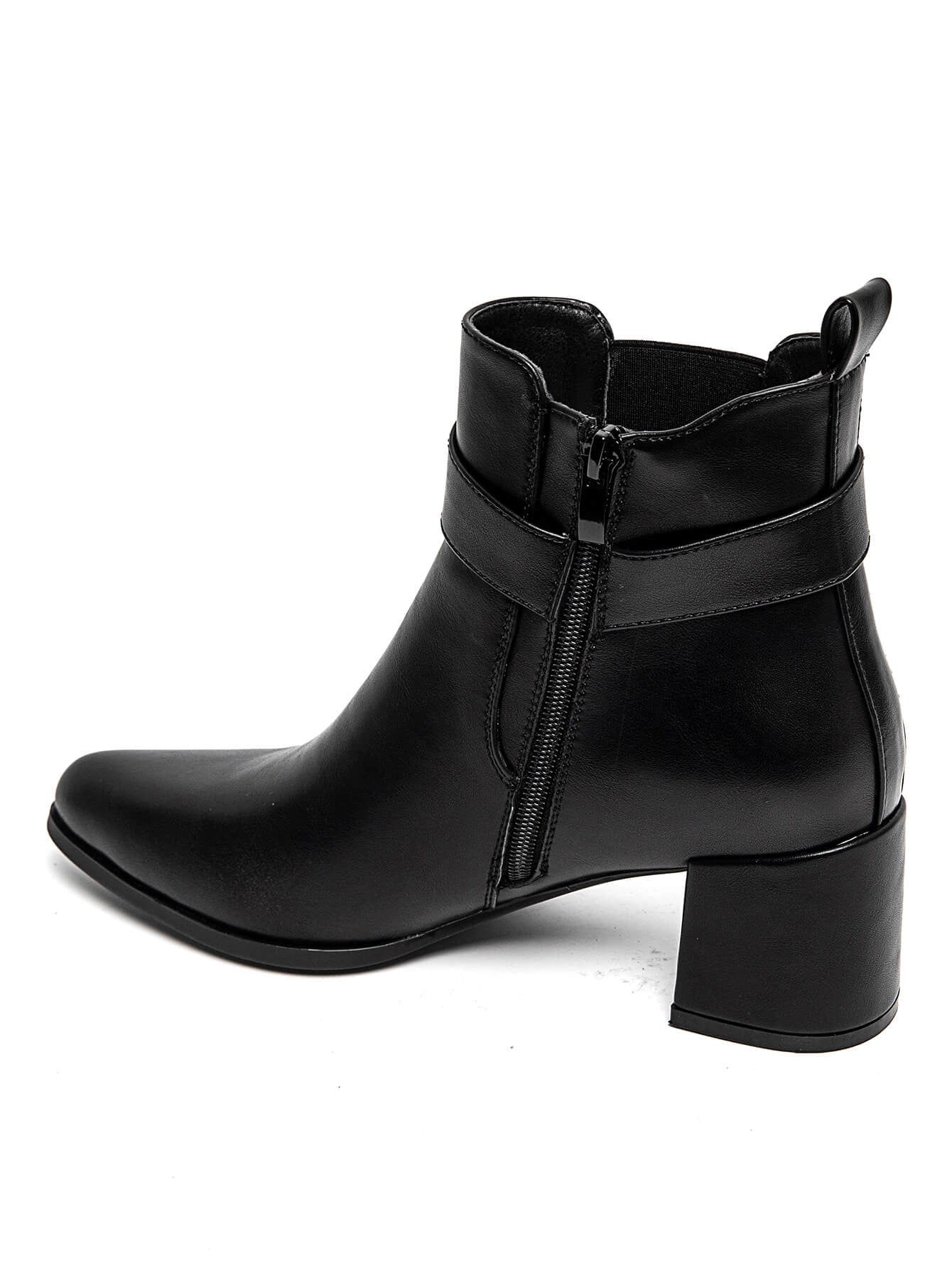 BOTTINES NOIRES – TALON BLOC ET BOUCLE CHIC - Casualmode.fr
