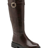 BOTTES FEMME MARRON HAUTE À BOUCLE – TALON 4 CM SEMELLE CRANTÉE