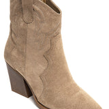 BOTTINES COWBOY TAUPES – TALON HAUT CHIC - Casualmode.fr