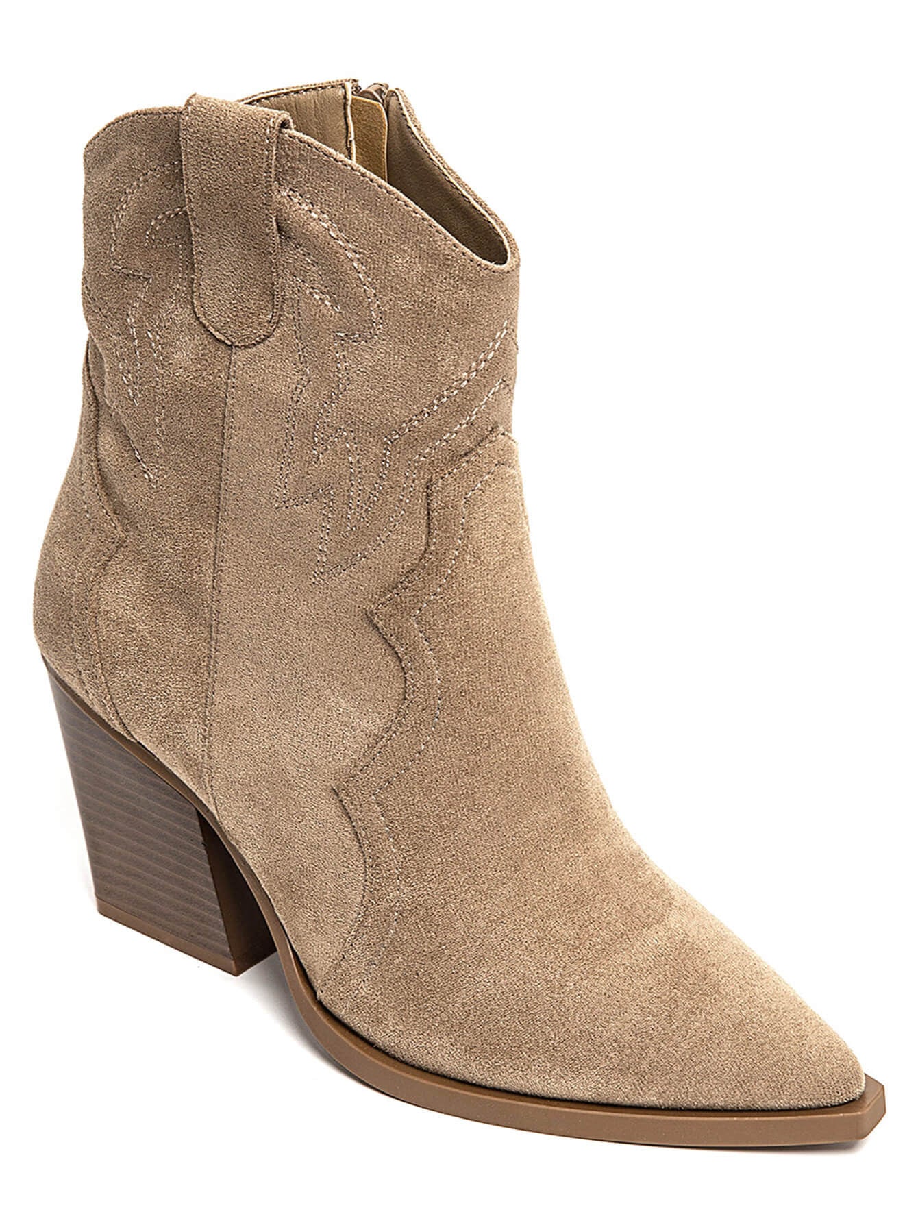 BOTTINES COWBOY TAUPES – TALON HAUT CHIC - Casualmode.fr