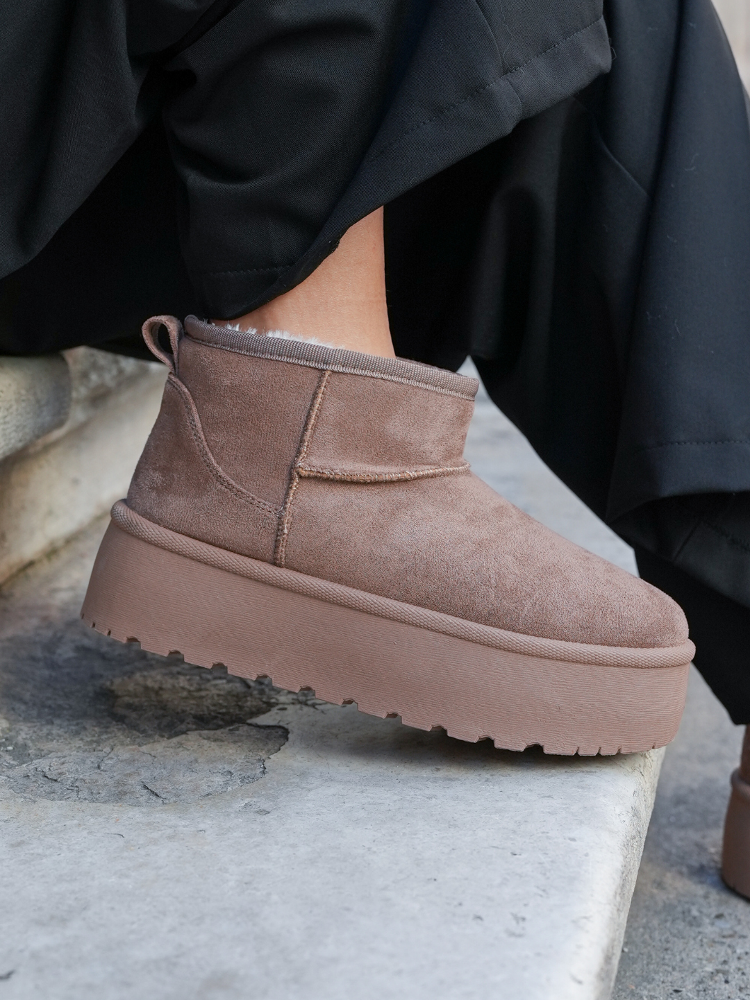 BOTTINES FOURRÉES PLATEFORME COFFEE - Casualmode.fr