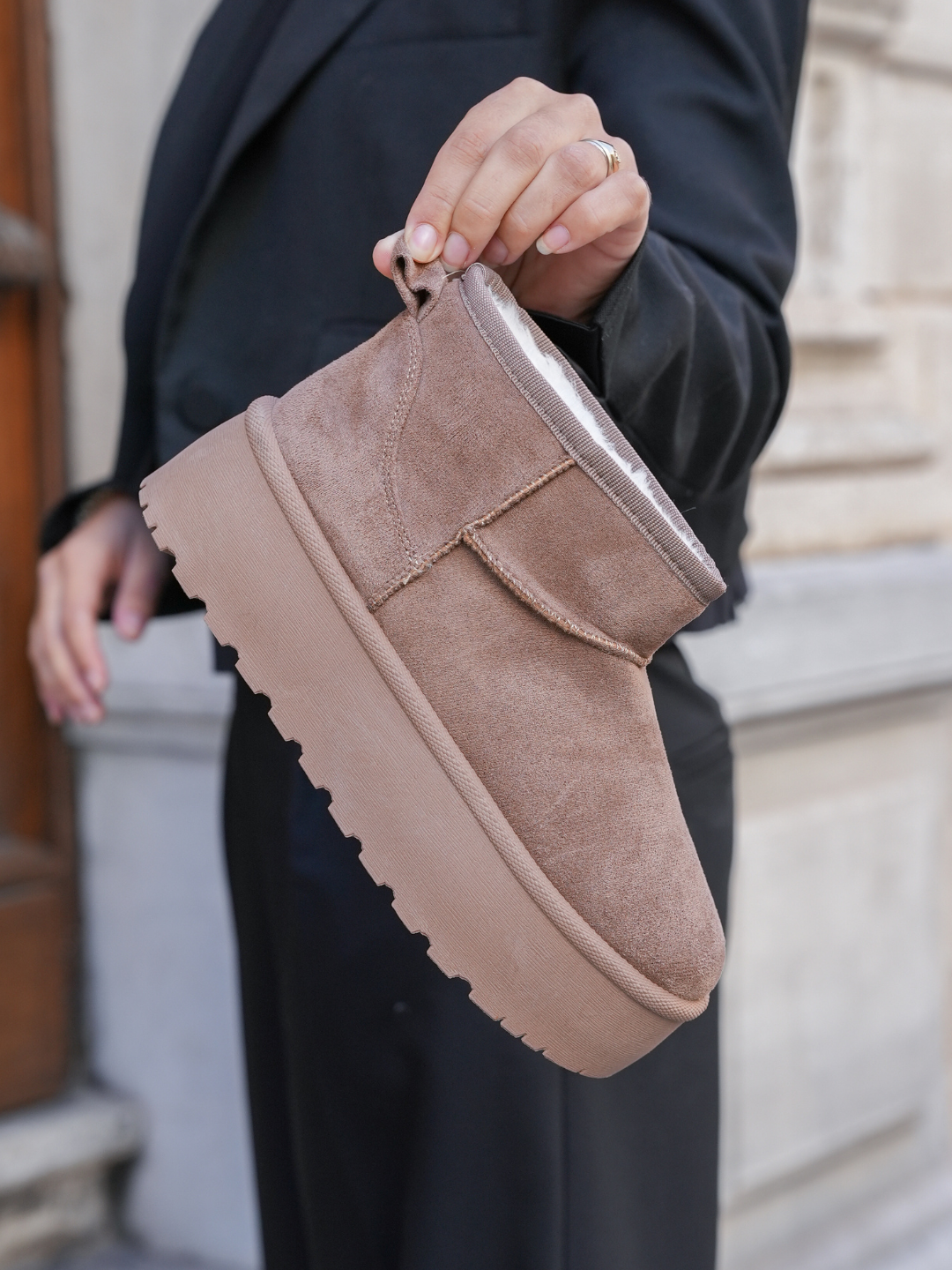 BOTTINES FOURRÉES PLATEFORME COFFEE - Casualmode.fr