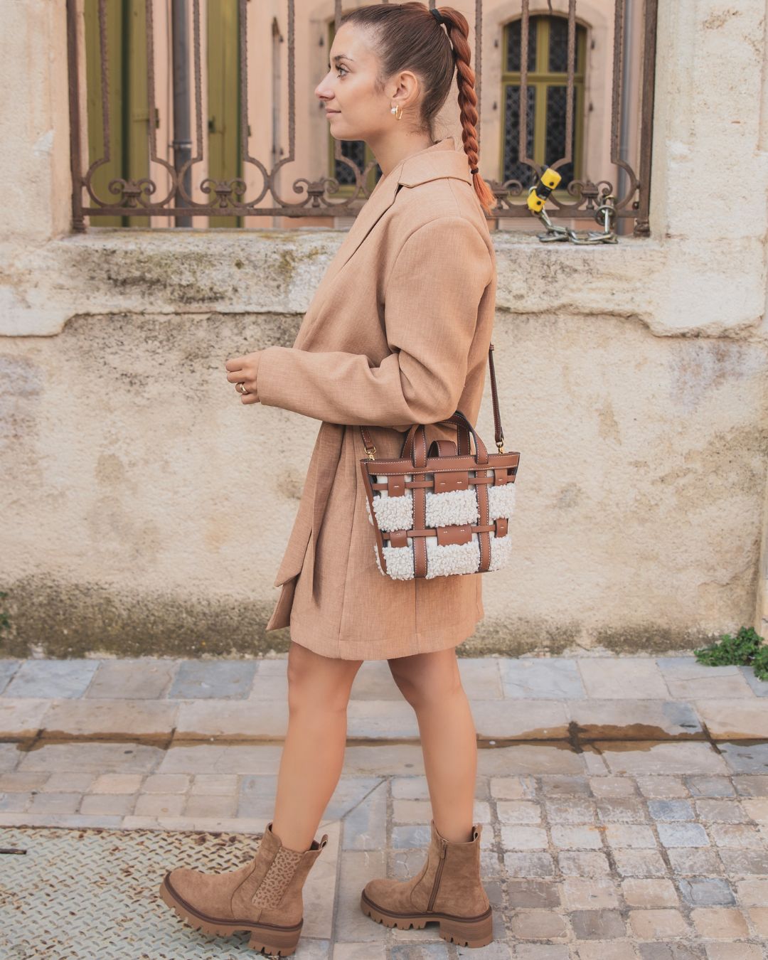 BOTTINES CAMEL AVEC ÉLASTIQUE IMPRIMÉ - Casualmode.fr
