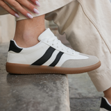 SNEAKERS BLANCHES FEMME STYLE RÉTRO AVEC SEMELLE GOMME