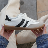 SNEAKERS BLANCHES FEMME STYLE RÉTRO AVEC SEMELLE GOMME