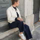 SNEAKERS BLANCHES ET DORÉES FEMME AVEC SEMELLE GOMME