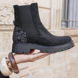 BOTTINES NOIRES À ÉLASTIQUES & ZIP