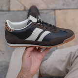 BASKETS FEMME MARRON ET NOIR A LACETS - Casualmode.fr