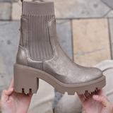 BOTTINES SOCKS MÉTALLISÉES – SEMELLE ÉPAISSE - Casualmode.fr