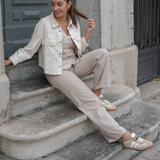 BASKETS FEMME MARRON BEIGE ET LEO - Casualmode.fr