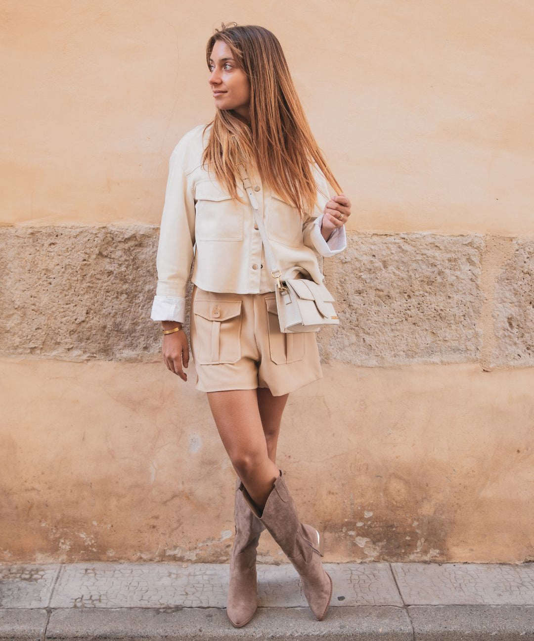 BOTTES HAUTES TAUPE À TALON BLOC - Casualmode.fr