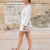 BASKETS COMPENSÉES BEIGE AVEC DÉTAIL LÉOPARD - Casualmode.fr