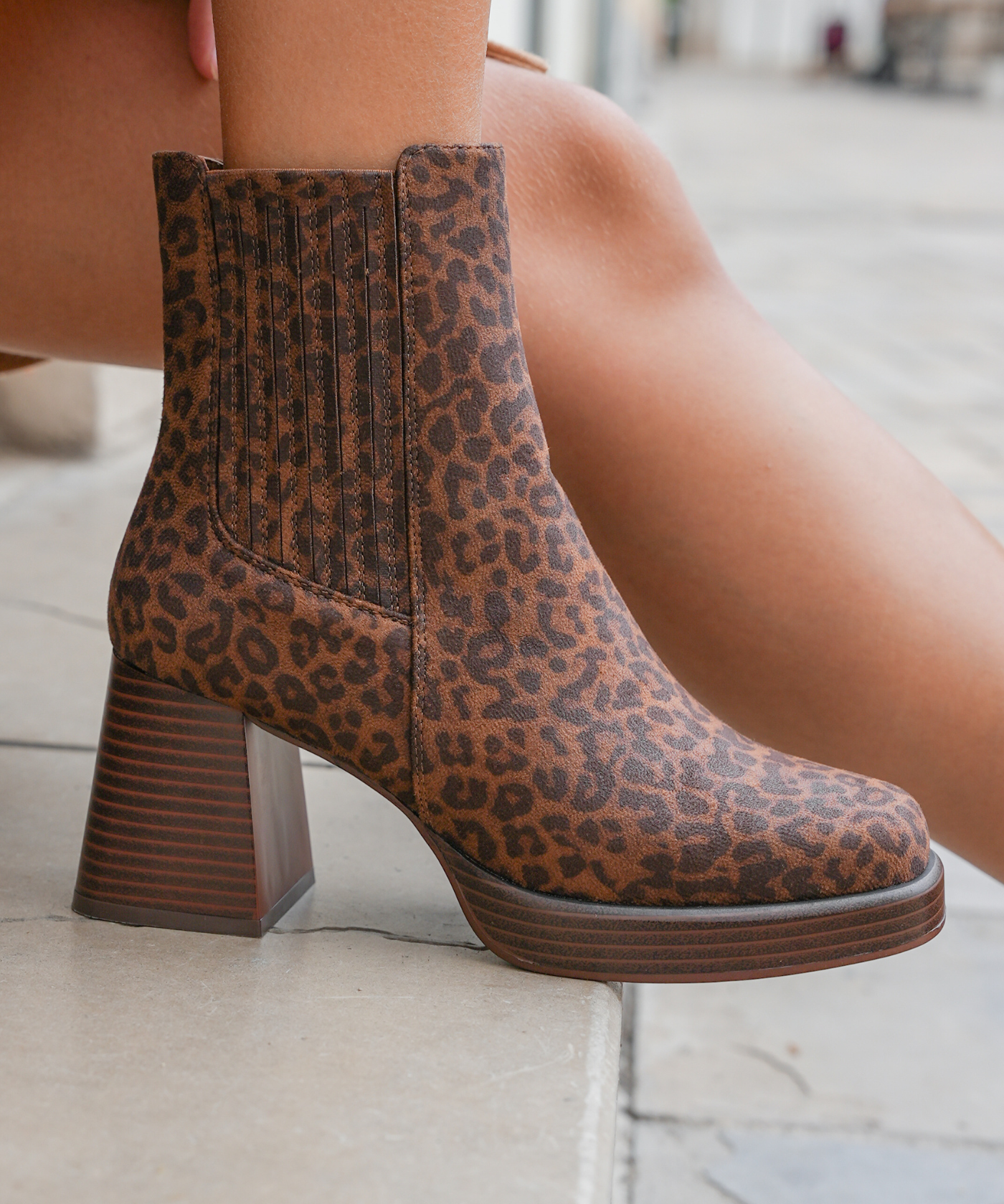 BOTTINES À TALON IMPRIMÉ LÉOPARD - Casualmode.fr