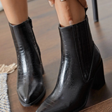 BOTTINES COWBOY NOIRES – EFFET CROC À TALON - Casualmode.fr