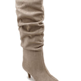 BOTTES BEIGE SLOUCHY – TALON FIN CHIC - Casualmode.fr