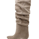 BOTTES BEIGE SLOUCHY – TALON FIN CHIC - Casualmode.fr