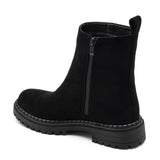 BOTTINES CHELSEA NOIRES EN SUÉDINE AVEC SEMELLE CRANTÉE - Casualmode.fr