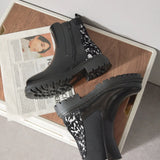BOTTINES NOIRES CHELSEA À TALON COMPENSÉ ET DÉTAIL IMPRIMÉ - Casualmode.fr