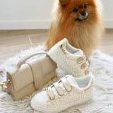 BASKETS FEMME BLANCHES SCRATCHS DORÉS - Casualmode.fr