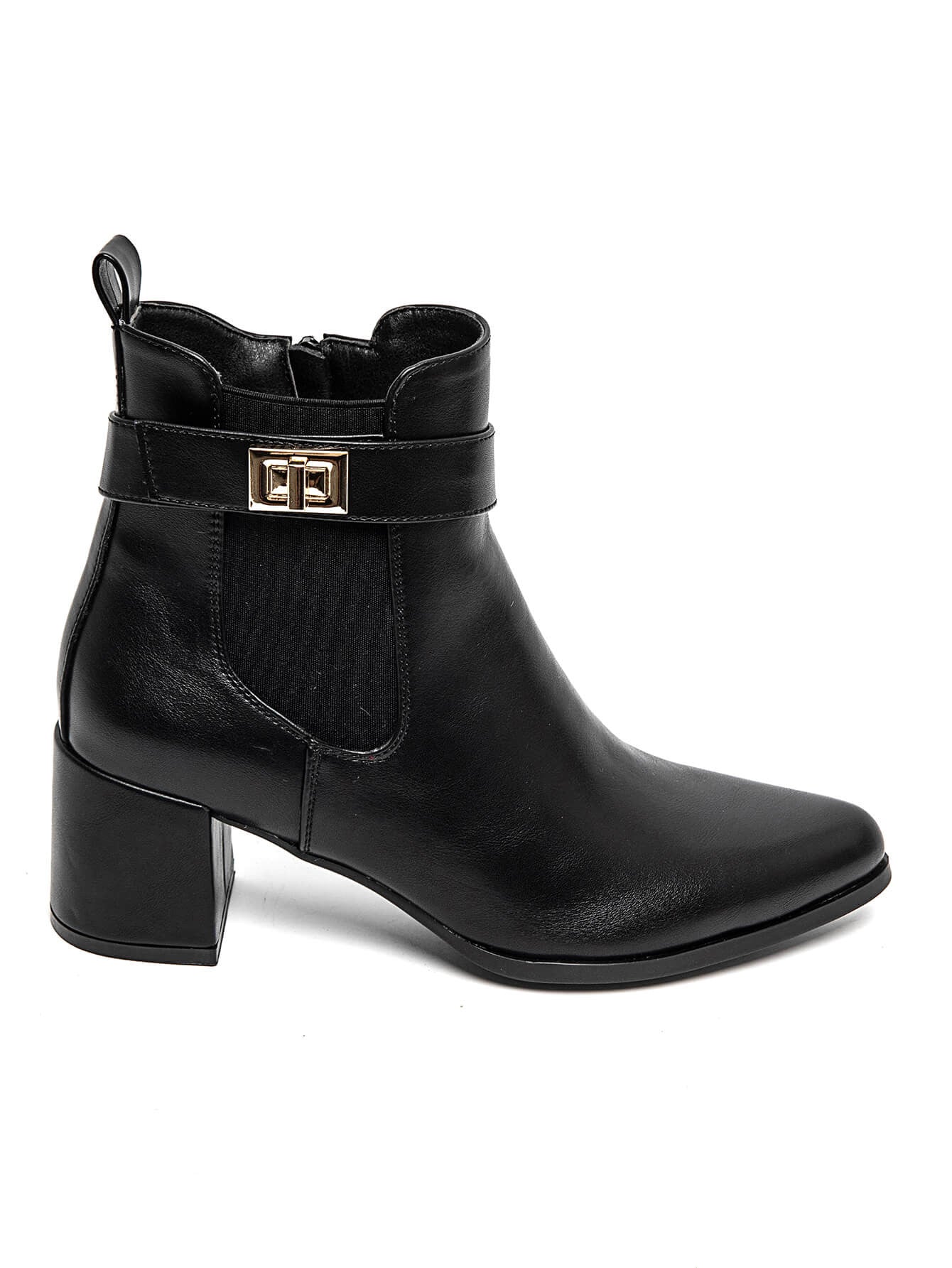 BOTTINES NOIRES – TALON BLOC ET BOUCLE CHIC - Casualmode.fr