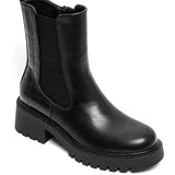 BOTTINES NOIRES SEMELLE ÉPAISSE EFFET CROCO - Casualmode.fr