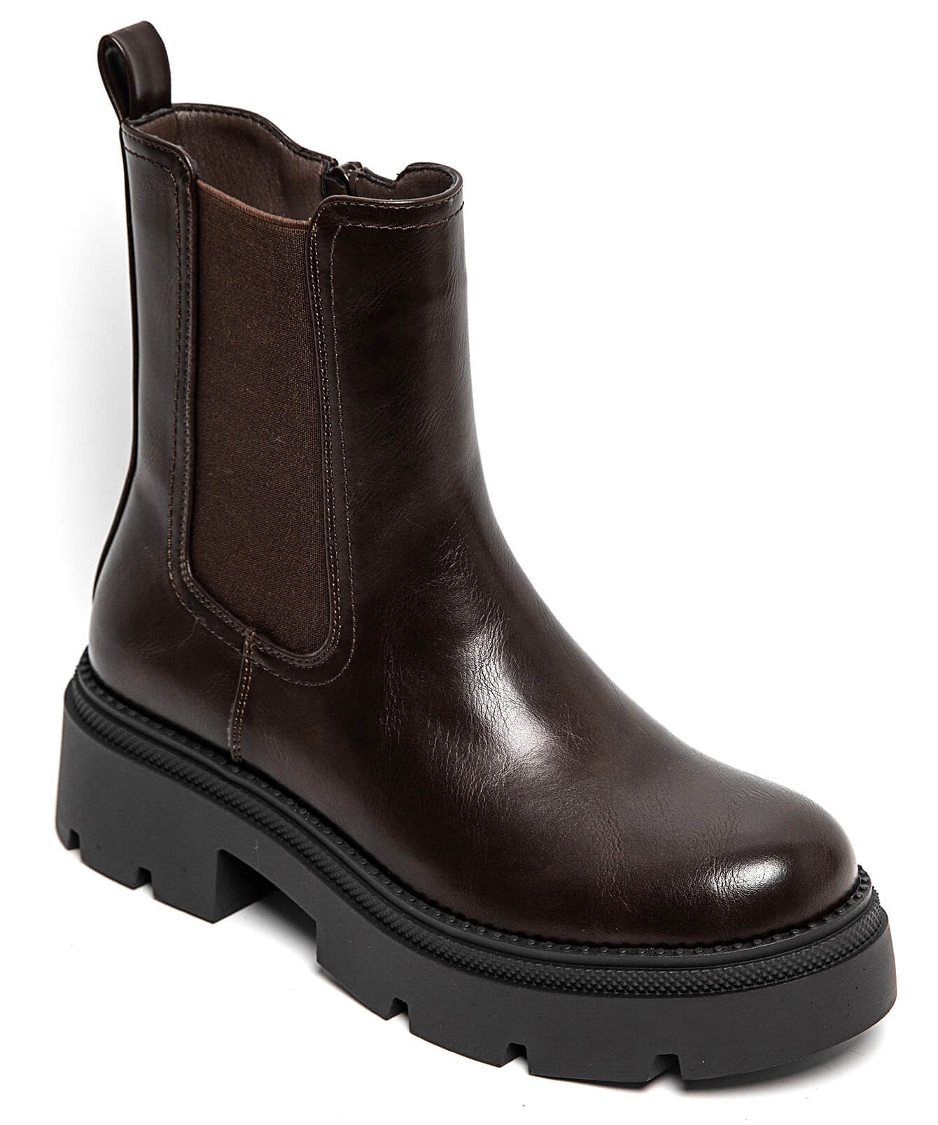 BOTTINES MARRON SEMELLE CRANTÉE TRENDY - Casualmode.fr