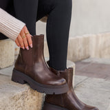 BOTTINES MARRON SEMELLE CRANTÉE TRENDY - Casualmode.fr