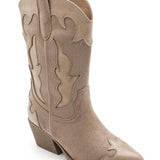 BOTTES COWBOY FEMME BEIGE À TALON – STYLE WESTERN POINTU