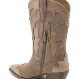 BOTTES COWBOY FEMME BEIGE À TALON – STYLE WESTERN POINTU
