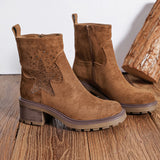 BOTTINES CAMEL ÉTOILE STRASS – TALON 5 CM - Casualmode.fr