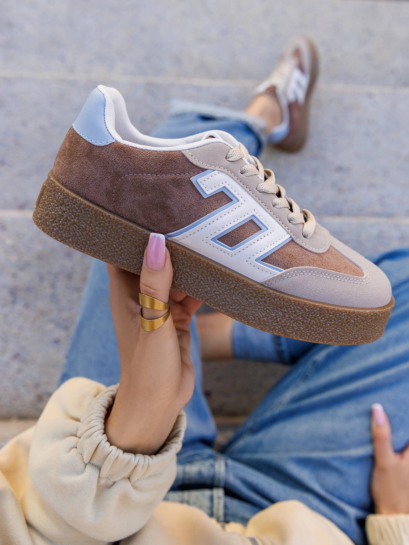 BASKETS FEMME MARRON CASUAL - Casualmode.fr