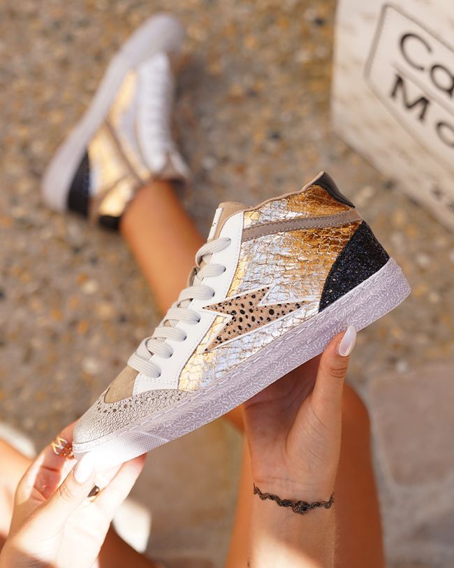 Basket femme léopard montante - Cara - Casualmode.fr
