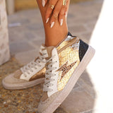 Basket femme léopard montante - Cara - Casualmode.fr