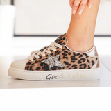 Basket femme étoile léopard à lacets - Jacinthe - Casualmode.fr
