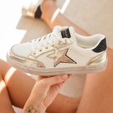 Basket femme étoile blanche à lacets - Jolene - Casualmode.fr