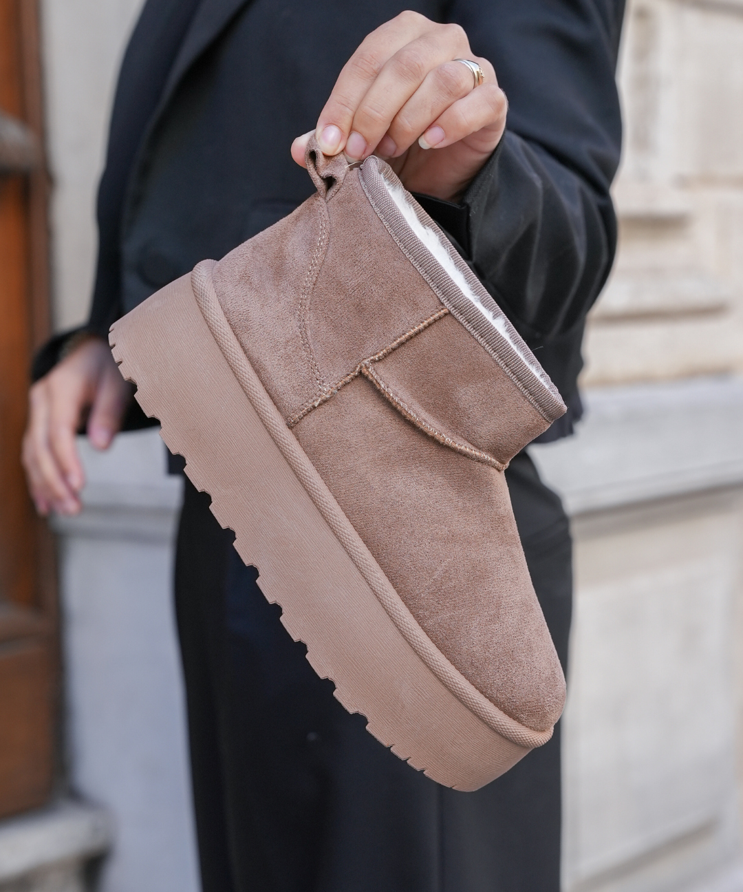 BOTTINES FOURRÉES PLATEFORME COFFEE - Casualmode.fr