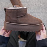 BOTTINES FOURRÉES PLATEFORME BROWN - Casualmode.fr