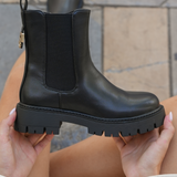 BOTTINES NOIRES CHELSEA – DÉTAIL ARRIÈRE LÉOPARD - Casualmode.fr