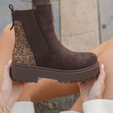 BOTTINES MARRON CHELSEA – ARRIÈRE PAILLETTES - Casualmode.fr