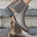 BOTTINES CHELSEA FEMME MÉTALLISÉES AVEC DÉTAIL PAILLETÉ