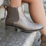 BOTTINES CHELSEA FEMME MÉTALLISÉES AVEC DÉTAIL PAILLETÉ