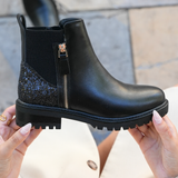 BOTTINES NOIRES CHELSEA À GLITTER