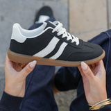 SNEAKERS NOIRES FEMME STYLE RÉTRO AVEC SEMELLE GOMME