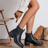 BOTTINES NOIRES EFFET PEAU DE SERPENT
