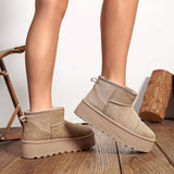 BOTTINES FOURRÉES PLATEFORME KHAKI