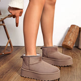 BOTTINES FOURRÉES PLATEFORME COFFEE